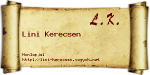 Lini Kerecsen névjegykártya